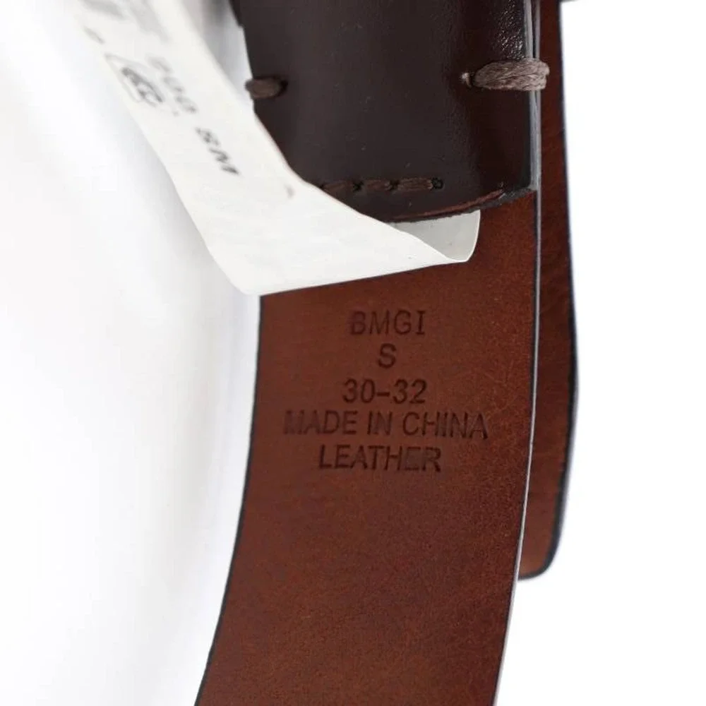 Randa Accessories Mens Double Loop Dress Belt Brown Leather Career S‎ 30-32 New